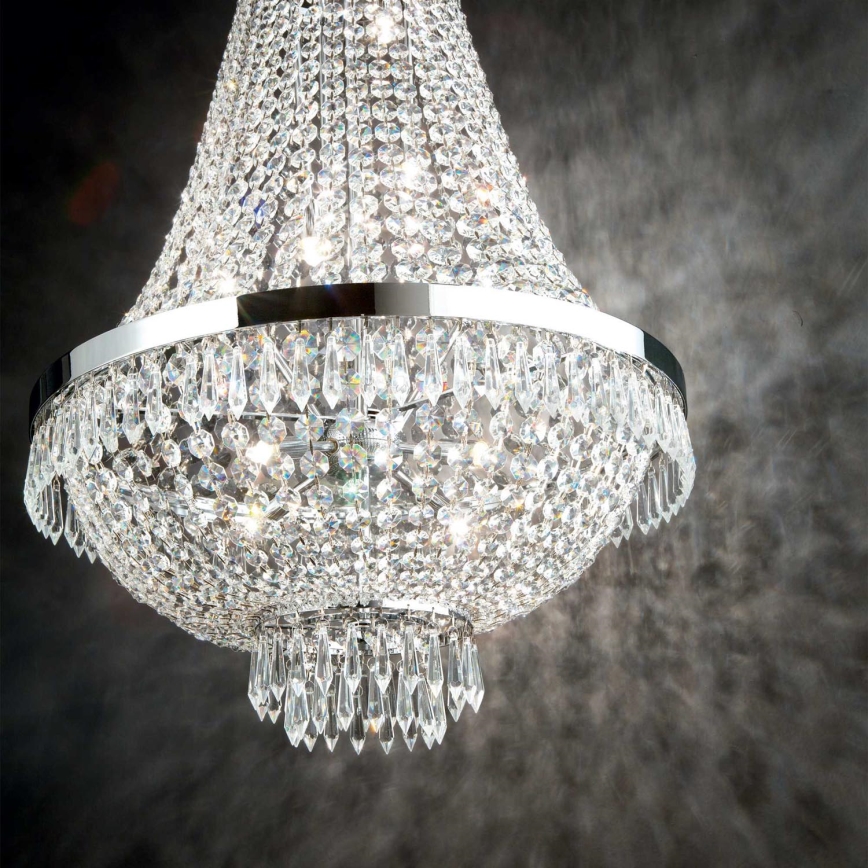 Ideal Lux - LED Krištáľový luster na reťazi CAESAR 9xG9/3W/230V pr. 45 cm lesklý chróm