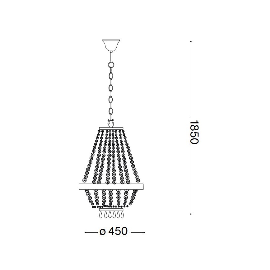 Ideal Lux - LED Krištáľový luster na reťazi CAESAR 9xG9/3W/230V priemer 45 cm zlatý