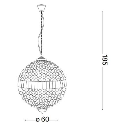 Ideal Lux - LED Krištáľový luster na reťazi LUXOR 12xG9/3W/230V pr. 60 cm číra