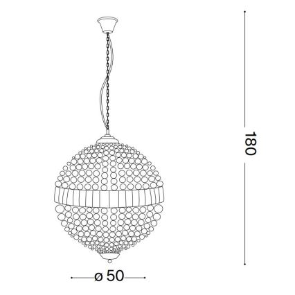 Ideal Lux - LED Krištáľový luster na reťazi LUXOR 8xG9/3W/230V pr. 50 cm číra