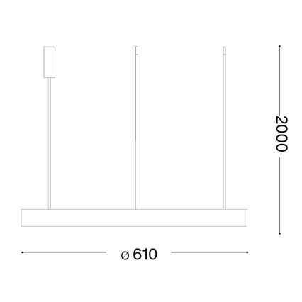 Ideal Lux - LED luster na lane GEMINI LED/47W/230V 2700K priemer 61 cm CRI 90 biela