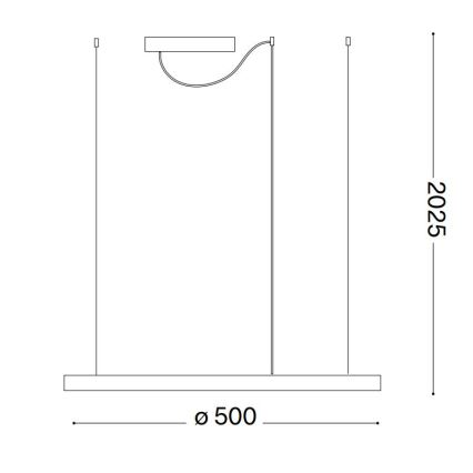 Ideal Lux - LED závesný luster na lankách ORACLE SLIM LED/29W/230V 4000K CRI 90 priemer 50 cm biela