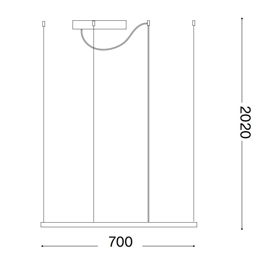 Ideal Lux - LED závesné svietidlo na lankách ORACLE SLIM LED/44W/230V 3000K CRI 90 70x70 cm čierna