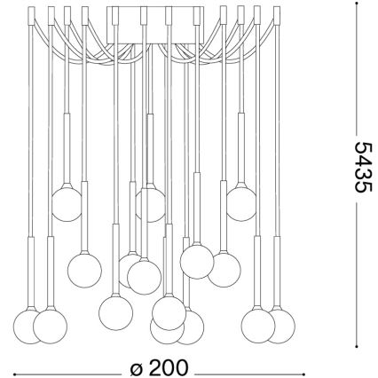 Ideal Lux - LED luster na lankách LUCCIOLA 16xLED/16W/230V CRI 90 pavúk čierny