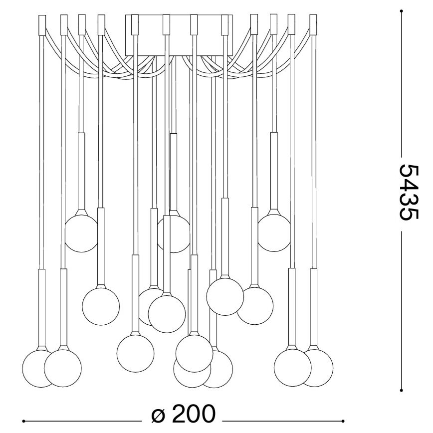 Ideal Lux - LED luster na lankách LUCCIOLA 16xLED/16W/230V CRI 90 pavúk čierny