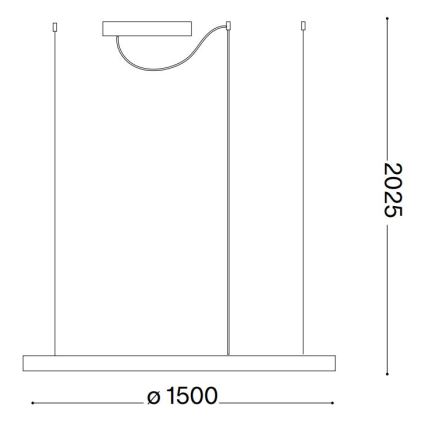 Ideal Lux - LED závesný luster ORACLE SLIM LED/29W/230V 2700K CRI 90 pr. 50 cm čierna