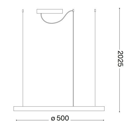 Ideal Lux - LED závesný luster ORACLE SLIM na lanku LED/29W/230V 3000K CRI 90 pr. 50 cm biela