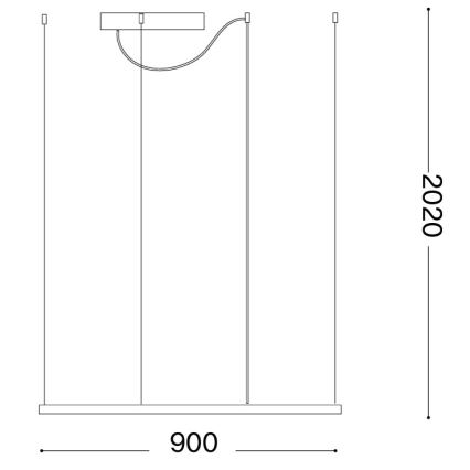 Ideal Lux - LED luster na lanku ORACLE SLIM LED/53W/230V 3000K CRI 90 90x90 cm zlatá