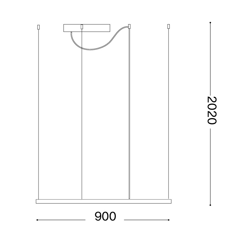 Ideal Lux - LED luster na lanku ORACLE SLIM LED/53W/230V 3000K CRI 90 90x90 cm zlatá
