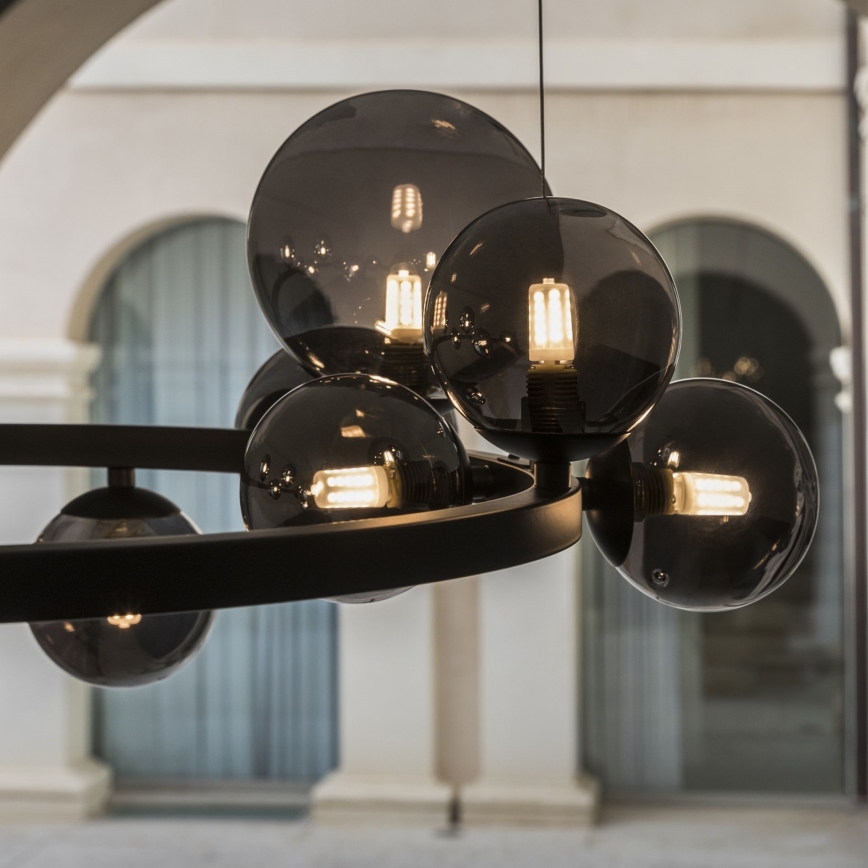 Ideal Lux - LED luster na lanku PERLAGE 11xG9/3W/230V pr. 73 cm čierna/dymová čierna