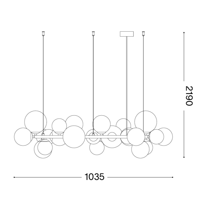 Ideal Lux - LED luster na lankách PERLAGE 25xG9/3W/230V 110 cm zlatá/dymovo-béžová