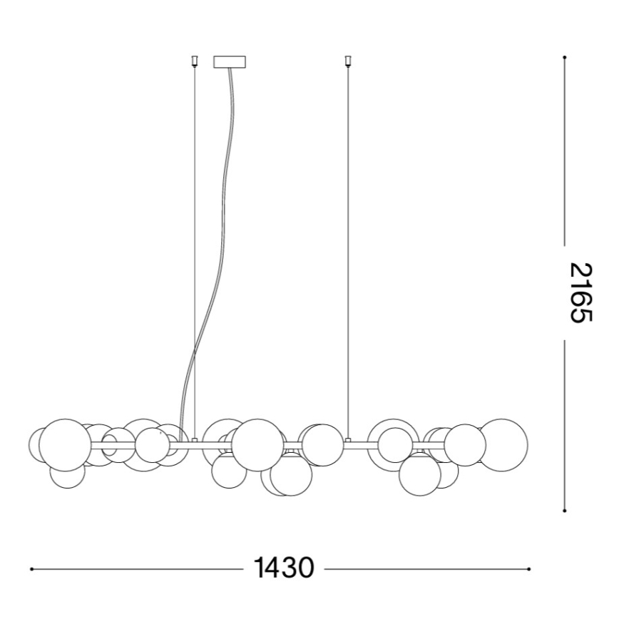 Ideal Lux - LED luster na lankách PERLAGE 30xG9/3W/230V 143 cm zlatá/biela