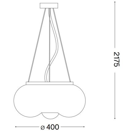 Ideal Lux - LED Luster na lanku ARIZONA 3xGX53/9W/230V pr. 40 cm biela