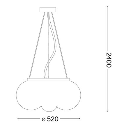 Ideal Lux - LED Luster na lanku ARIZONA 5xGX53/9W/230V pr. 52 cm biela