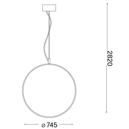 Ideal Lux - LED Luster na lanku CIRCUS LED/36W/230V pr. 74,5 cm CRI 90 čierna