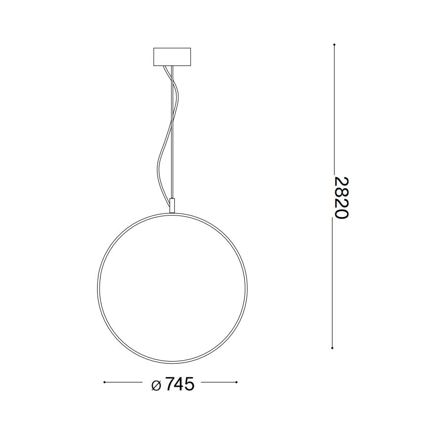 Ideal Lux - LED Luster na lanku CIRCUS LED/36W/230V pr. 74,5 cm CRI 90 čierna
