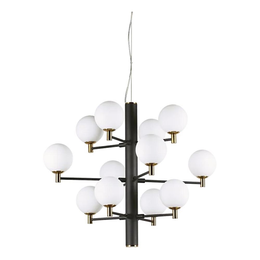 Ideal Lux - LED Luster na lanku COPERNICO 12xG9/3W/230V pr. 71 cm čierna