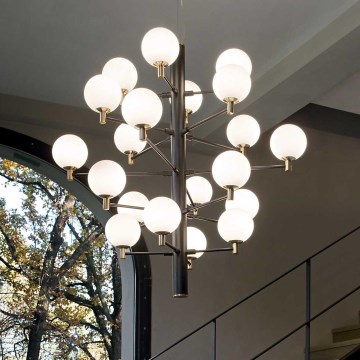 Ideal Lux - LED Luster na lanku COPERNICO 20xG9/3W/230V pr. 86 cm čierna