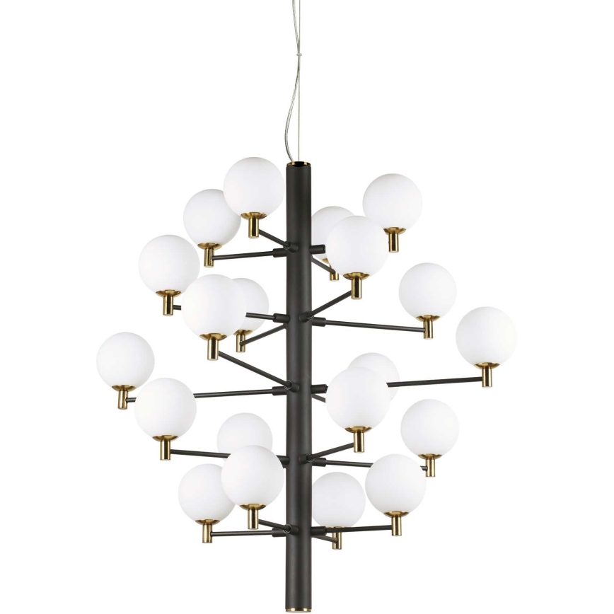 Ideal Lux - LED Luster na lanku COPERNICO 20xG9/3W/230V pr. 86 cm čierna