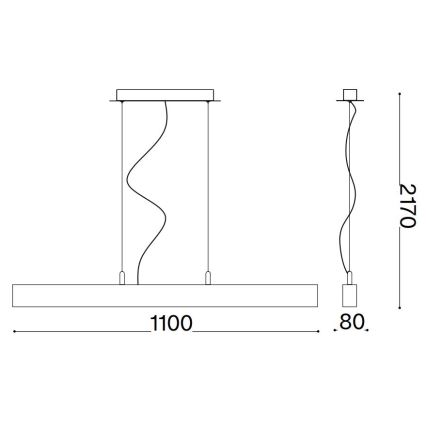 Ideal Lux - LED Luster na lanku CRAFT LED/32W/230V CRI 90 buk