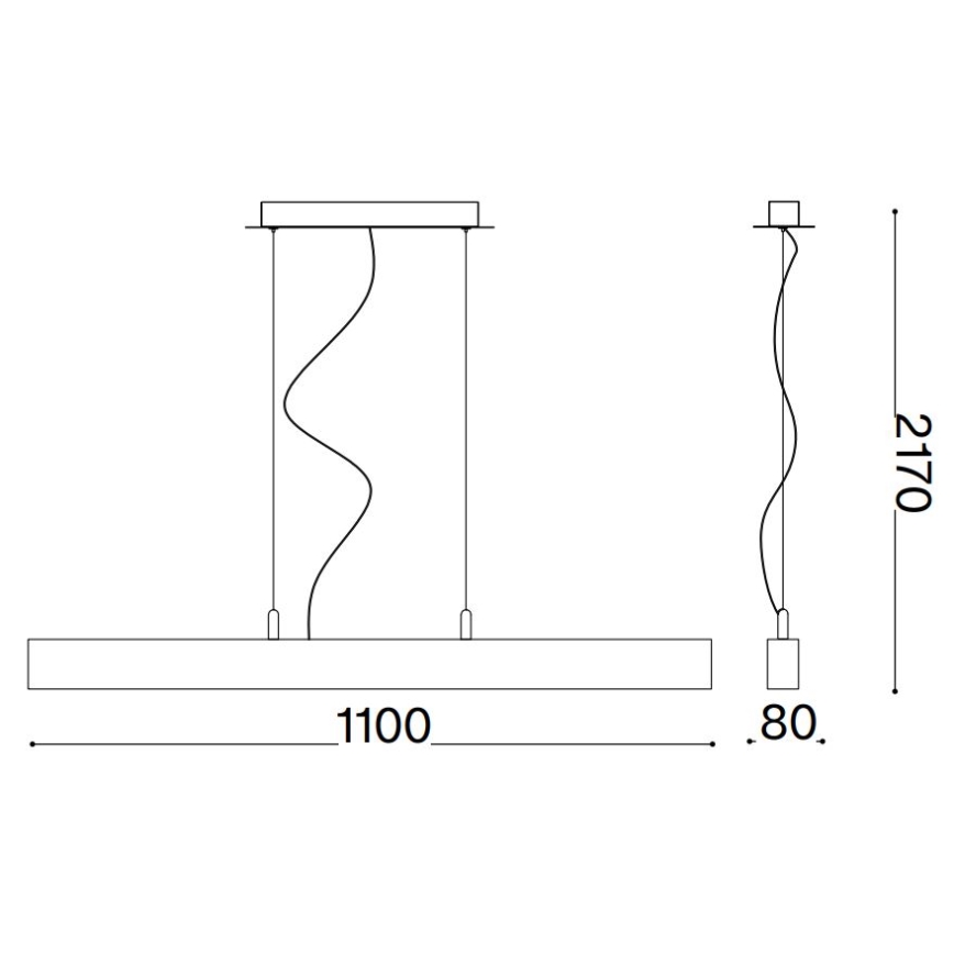 Ideal Lux - LED Luster na lanku CRAFT LED/32W/230V CRI 90 buk
