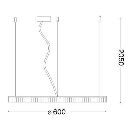 Ideal Lux - LED Luster na lanku CROWN LED/30W/230V 3000K pr. 60 cm CRI 90 mosadz