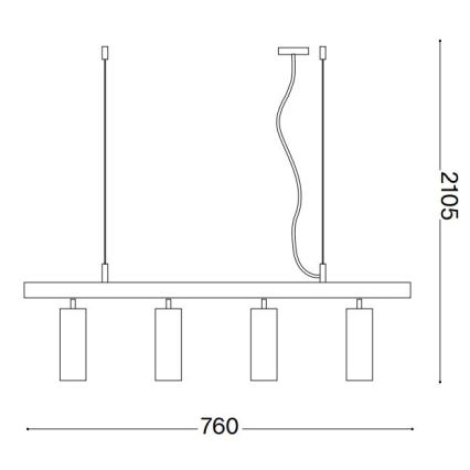 Ideal Lux - LED Luster na lanku DYNAMITE 4xGU10/7W/230V CRI 90 biela