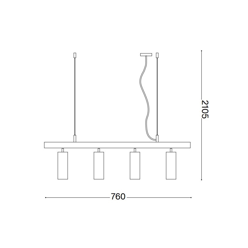 Ideal Lux - LED Luster na lanku DYNAMITE 4xGU10/7W/230V CRI 90 čierna