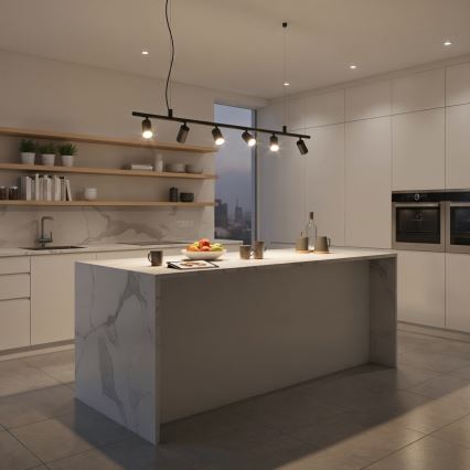 Ideal Lux - LED Luster na lanku DYNAMITE 6xGU10/7W/230V CRI 90 čierna