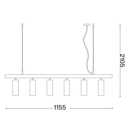 Ideal Lux - LED Luster na lanku DYNAMITE 6xGU10/7W/230V CRI 90 biela