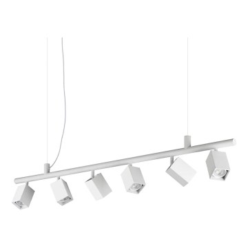 Ideal Lux - LED luster na lanku DYNAMITE 6xGU10/7W/230V CRI 90 biela