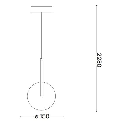 Ideal Lux - LED Luster na lanku EQUINOXE 1xG4/2W/230V pr. 15 cm mosadz/číra