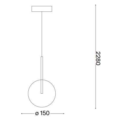 Ideal Lux - LED Luster na lanku EQUINOXE 1xG4/2W/230V pr. 15 cm mosadz/číra
