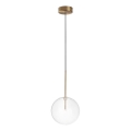 Ideal Lux - LED Luster na lanku EQUINOXE 1xG4/2W/230V pr. 20 cm mosadz/číra