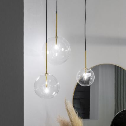 Ideal Lux - LED Luster na lanku EQUINOXE 1xG4/2W/230V pr. 25 cm mosadz/číra
