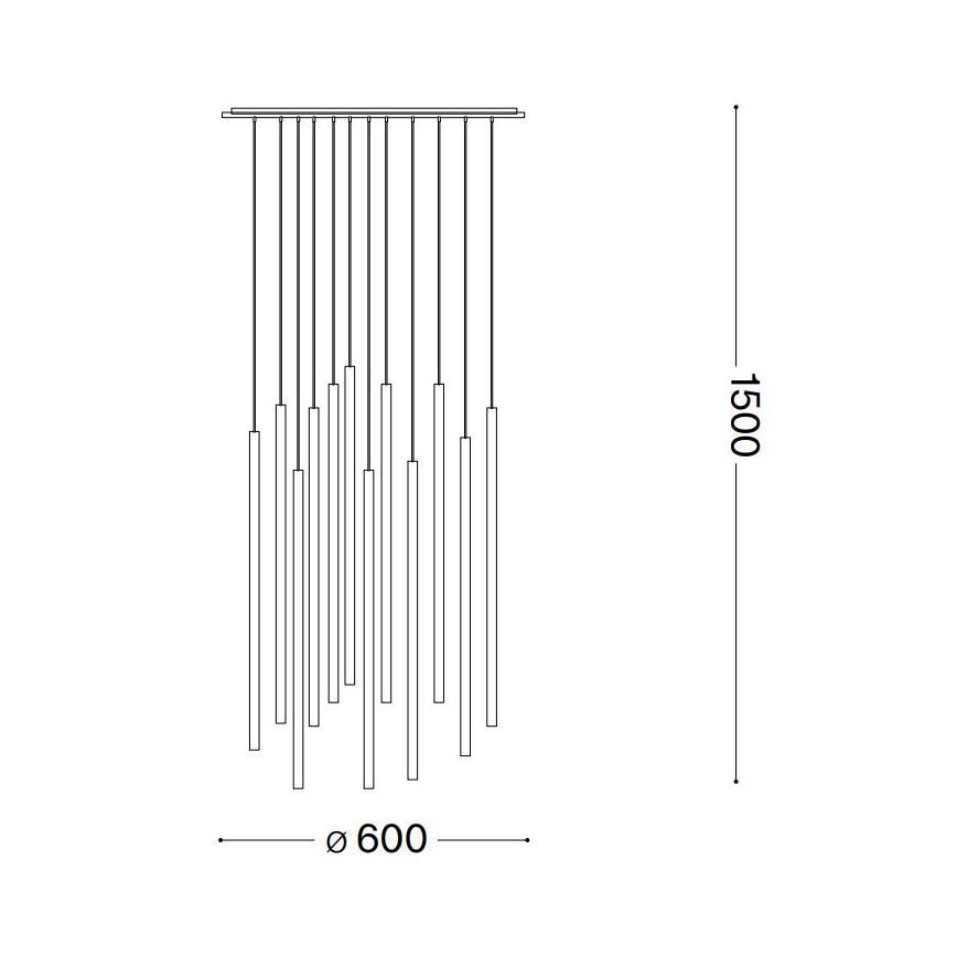 Ideal Lux - LED Luster na lanku FILO LED/25W/230V mosadz