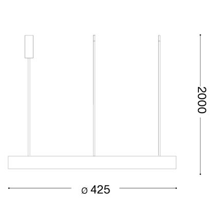 Ideal Lux - LED luster na lanku GEMINI LED/36W/230V 2700K priemer 42,5 cm CRI 90 mosadz