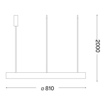 Ideal Lux - LED Luster na lanku GEMINI LED/59W/230V pr. 81 cm CRI 90 zlatá