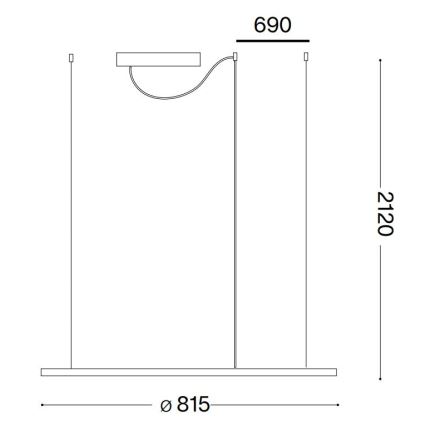 Ideal Lux - LED Luster na lanku HULAHOOP LED/39W/230V 3000K pr. 81,5 cm CRI 90 biela
