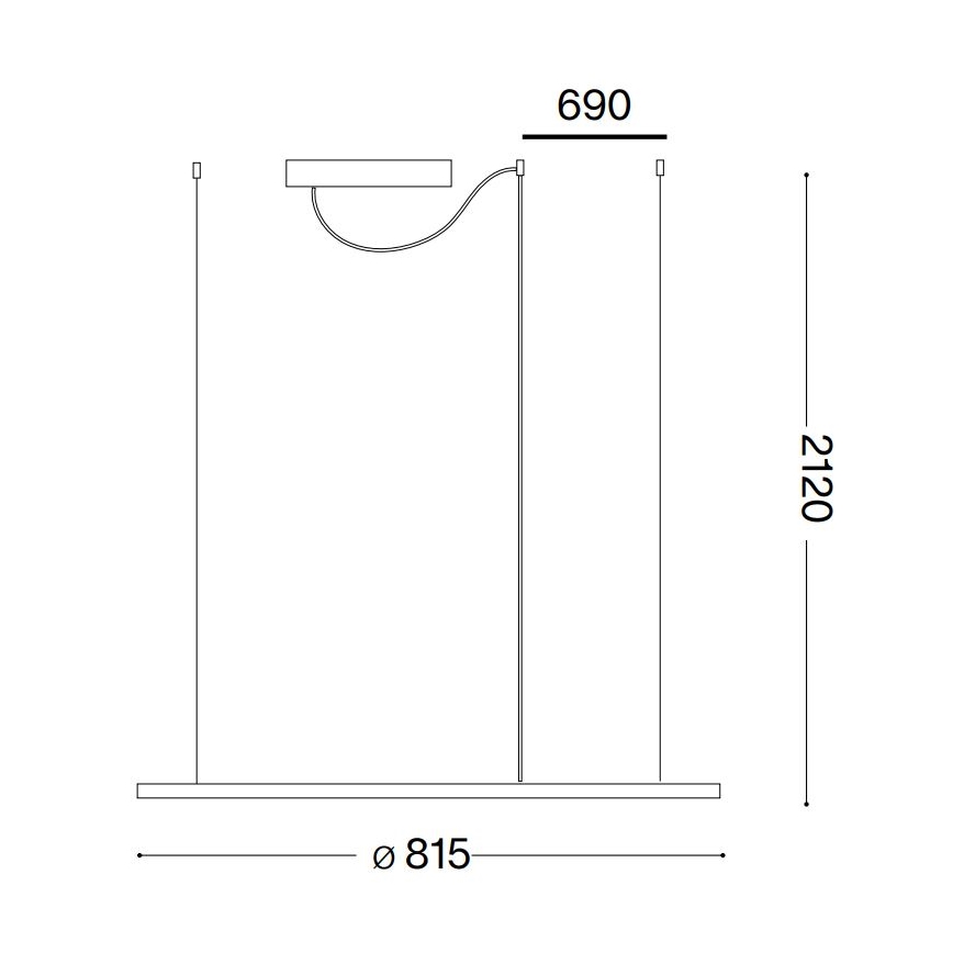 Ideal Lux - LED Luster na lanku HULAHOOP LED/39W/230V 3000K pr. 81,5 cm CRI 90 biela