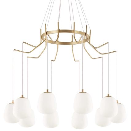 Ideal Lux - LED Luster na lanku KAROUSEL 10xG9/3W/230V pr. 82,5 cm mosadz