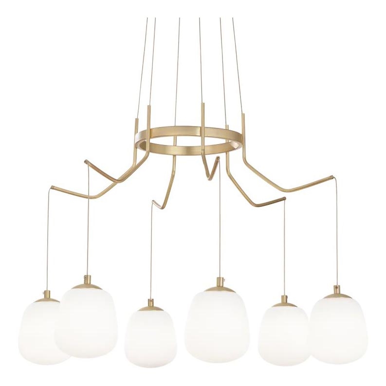 Ideal Lux - LED Luster na lanku KAROUSEL 6xG9/3W/230V pr. 72 cm mosadz