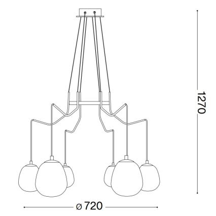 Ideal Lux - LED Luster na lanku KAROUSEL 6xG9/3W/230V pr. 72 cm mosadz