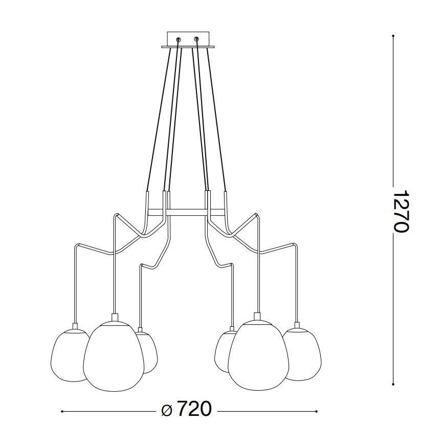 Ideal Lux - LED Luster na lanku KAROUSEL 6xG9/3W/230V pr. 72 cm mosadz