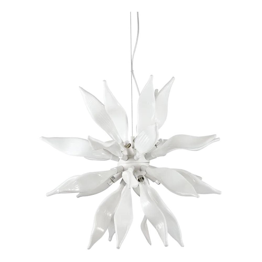 Ideal Lux - LED Luster na lanku LEAVES 8xG9/3W/230V pr. 63 cm biela