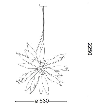 Ideal Lux - LED Luster na lanku LEAVES 8xG9/3W/230V pr. 63 cm biela
