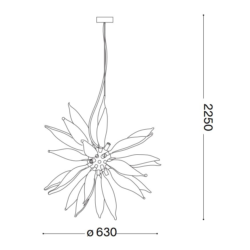 Ideal Lux - LED Luster na lanku LEAVES 8xG9/3W/230V pr. 63 cm biela