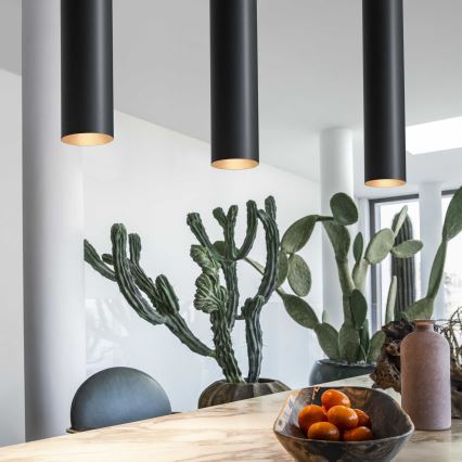 Ideal Lux - LED luster na lanku LOOK 1xGU10/7W/230V CRI 90 pr. 6 cm čierna