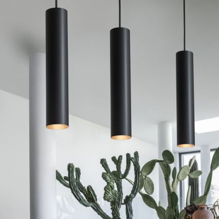 Ideal Lux - LED luster na lanku LOOK 1xGU10/7W/230V CRI 90 pr. 6 cm čierna