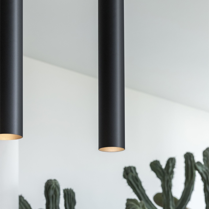 Ideal Lux - LED luster na lanku LOOK 1xGU10/7W/230V CRI 90 pr. 6 cm čierna